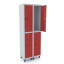 Ver imagem 1 de Armário Locker Guarda-Volume 4 Portas Aço Grp 502/4 Vermelho