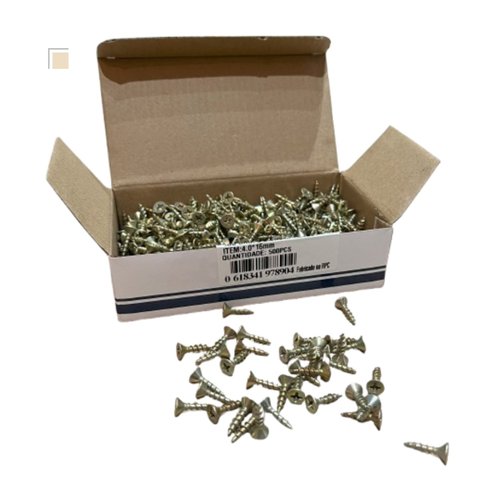 Parafuso para Dobradiça Madeira 4x16 Cabeça Chata Cx. 500