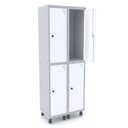 Ver imagem 1 de Armário Locker Guarda-Volume 4 Portas Aço Grp 502/4 Branco/Cinza