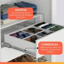 Ver imagem 5 de Guarda Roupas Casal Ripado com Espelho 2 Portas de Correr 4 Gavetas Vitta Branco