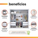 Ver mais imagens de Guarda Roupas Casal Ripado com Espelho 2 Portas de Correr 4 Gavetas Vitta Branco
