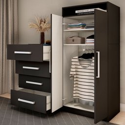 Cômoda Paris 2 Portas 4 Gavetas - Panorama Móveis - 3 Cômoda Paris 2 Portas 4 Gavetas - Panorama Móveis - 3