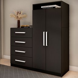 Cômoda Paris 2 Portas 4 Gavetas - Panorama Móveis - 1 Cômoda Paris 2 Portas 4 Gavetas - Panorama Móveis - 1