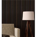 Ver imagem 1 de 10 Painel MDF Placa Madeira Ripada Preto Revestimento de Parede 53x15cm