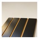 Ver imagem 5 de 10 Painel MDF Placa Madeira Ripada Preto Revestimento de Parede 53x15cm