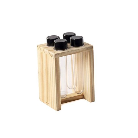 Porta Tempero 4 Tubos Madeira Pinus - Stolf