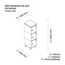 Ver imagem 3 de Armário Mini Roupeiro 3 Portas Aço MGRP 501/3