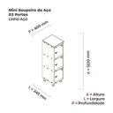 Ver imagem 3 de Armário Mini Roupeiro 3 Portas Aço MGRP 501/3