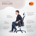 Ver imagem 2 de Cadeira de Escritório Ergonômica Nr17 Presidente Premium Dallas Office Preta