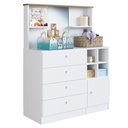 Ver imagem 1 de Cômoda Infantil 1 Porta 4 Gavetas Com Espelho House A05 Branco - Mpozenato