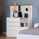 Ver imagem 5 de Cômoda Infantil 1 Porta 4 Gavetas Com Espelho House A05 Branco - Mpozenato