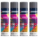 Ver imagem 2 de Tinta Spray 400ml Cinza Grafite Uso Geral em Aço Ferro Gesso Cerâmica Couro | Universo | Kit 04 Un
