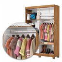 Ver imagem 7 de Guarda-Roupa 4 Portas 2 Gavetas com Pés Genova Branco/Cinamomo