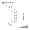Ver imagem 3 de Armário Mini Roupeiro 3 Portas Aço MGRP 501/3