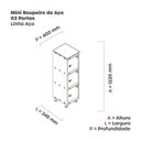 Ver imagem 3 de Armário Mini Roupeiro 3 Portas Aço MGRP 501/3