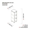 Ver imagem 3 de Armário Mini Roupeiro 3 Portas Aço MGRP 501/3