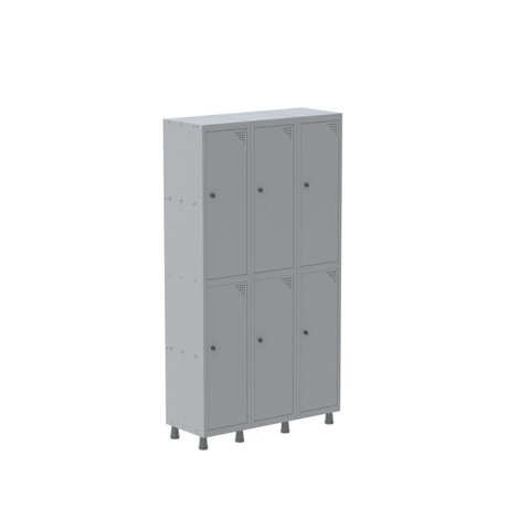 Armário Roupeiro 6 Portas Aço Pitão Grp 503/6 Cinza