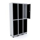 Ver imagem 1 de Armário Roupeiro 6 Portas Aço Pitão Grp 503/6 Preto