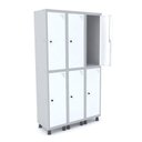 Ver imagem 1 de Armário Roupeiro 6 Portas Aço Pitão Grp 503/6 Branco