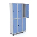 Ver imagem 1 de Armário Roupeiro 6 Portas Aço Pitão Grp 503/6 Azul/Cinza/Dali