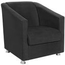 Ver imagem 1 de Poltrona Decorativa Bia Suede Preto MPassos