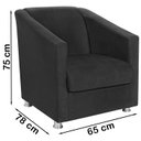 Ver imagem 2 de Poltrona Decorativa Bia Suede Preto MPassos