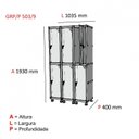 Ver imagem 4 de Armário Roupeiro 6 Portas Aço Fechadura Grf 503/6 Cinza e Preto