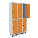 Ver imagem 4 de Armário Roupeiro 6 Portas Aço Fechadura Grf 503/6 Laranja/Cinza/Picasso
