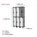 Ver imagem 5 de Armário Roupeiro 6 Portas Aço Fechadura Grf 503/6 Laranja/Cinza/Picasso