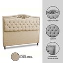 Ver mais imagens de Cabeceira e Calçadeira Baú Cama Box Casal Queen Size Belize 160cm Linho Areia - Desk Design