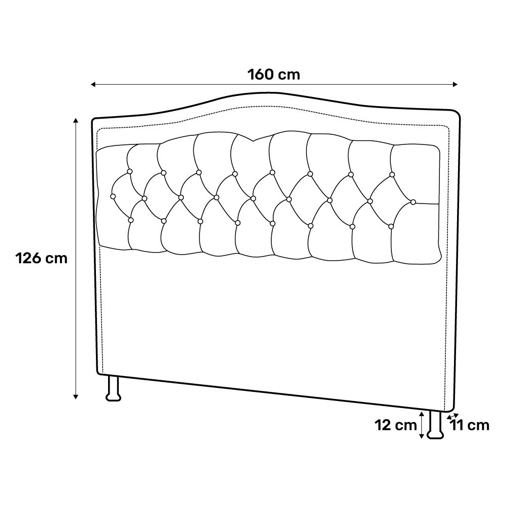 Cabeceira e Calçadeira Baú Cama Box Casal Queen Size Belize 160cm Linho Areia - Desk Design - 3