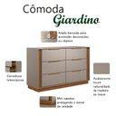 Ver imagem 3 de Cômoda Ambiente Giardino 6 Gavetas Nogueira Nude Prime Tx - Demóbile