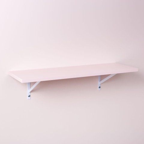 Prateleira Rosa Bebe 60 X 20cm com Suporte Mão Francesa - Crie Fácil