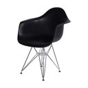 Ver imagem 1 de Cadeira Eames com Braços Preta - Base Eiffel Cromada