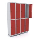 Ver imagem 1 de Armário Locker Guarda-Volume 8 Portas Aço Grp 504/8 Vermelho