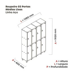 Armário Locker Guarda-Volume 8 Portas Aço Grp 504/8 - 3