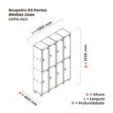 Ver imagem 3 de Armário Locker Guarda-Volume 8 Portas Aço Grp 504/8 Cinza