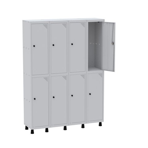 Armário Locker Guarda-Volume 8 Portas Aço Grp 504/8 Cinza