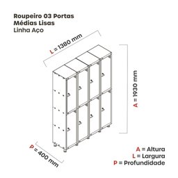 Armário Locker Guarda-Volume 8 Portas Aço Grp 504/8 - 4