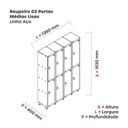 Ver imagem 4 de Armário Locker Guarda-Volume 8 Portas Aço Grp 504/8