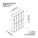 Ver imagem 4 de Armário Locker Guarda-Volume 8 Portas Aço Grp 504/8 Cinza