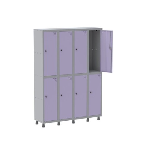 Armário Locker Guarda-Volume 8 Portas Aço Grp 504/8 Cinza