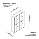 Ver imagem 4 de Armário Locker Guarda-Volume 8 Portas Aço Grp 504/8