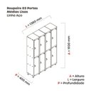 Ver imagem 4 de Armário Locker Guarda-Volume 8 Portas Aço Grp 504/8