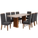 Ver imagem 1 de Conjunto de Mesa Sala de Jantar Tampo com Vidro Mond 2m 8 Cadeiras Bele Veludo Viero