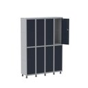 Ver imagem 1 de Armário Locker Guarda-Volume 8 Portas Aço Grp 504/8 Azul/Cinza/Delrey