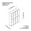 Ver imagem 4 de Armário Locker Guarda-Volume 8 Portas Aço Grp 504/8 Azul/Cinza/Delrey