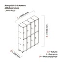 Ver imagem 4 de Armário Locker Guarda-Volume 8 Portas Aço Grp 504/8 Preto