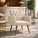 Ver imagem 2 de Poltrona Decorativa Capitonê Confortável para Recepção Bege