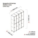Ver imagem 4 de Armário Locker Guarda-Volume 8 Portas Aço Grp 504/8 Branco